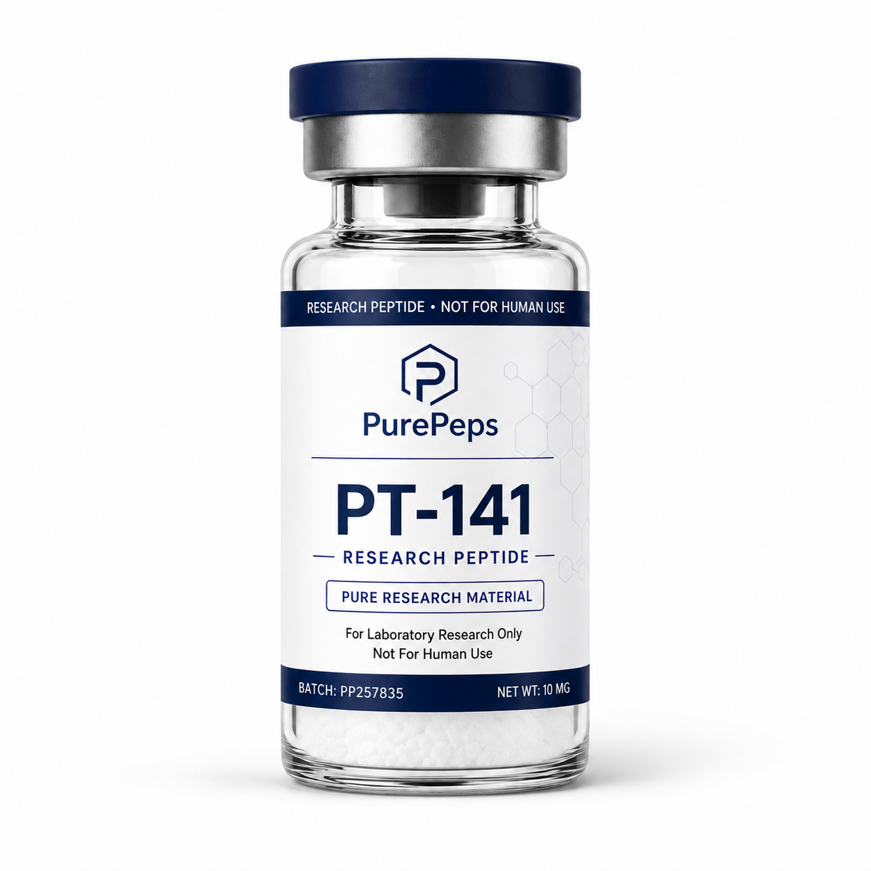 Laboratory vial of PT-141 10 mg