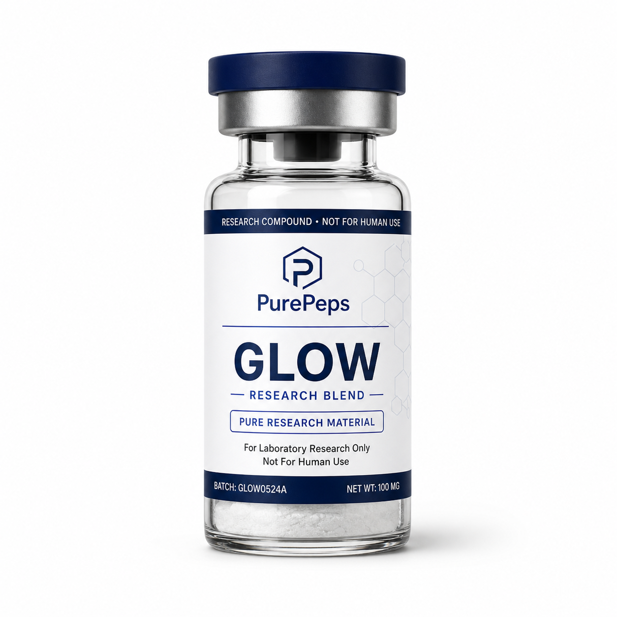 Laboratory vial of Glow Blend 70 mg