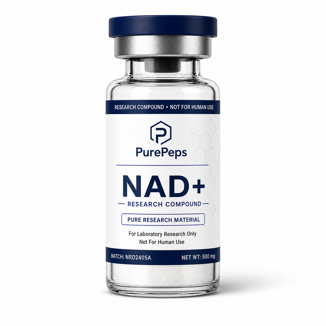 Laboratory vial of NAD+ 500 mg