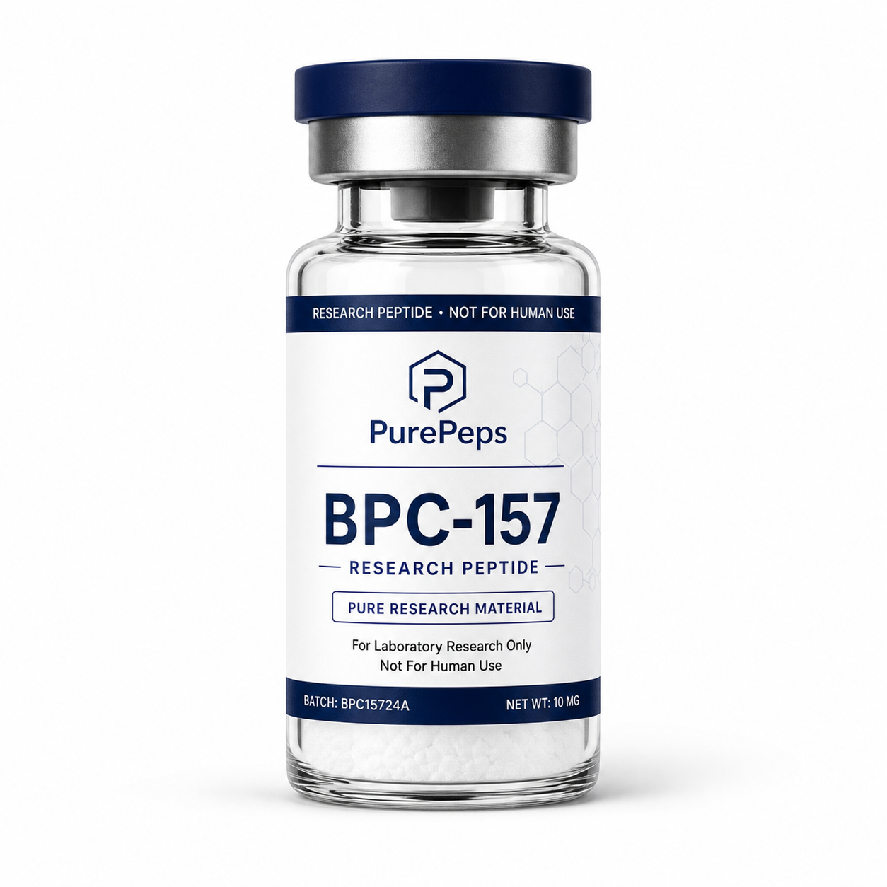 Laboratory vial of BPC-157 10 mg